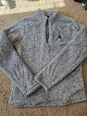 Dallas Cowboys Mens Size Medium Navy Caspian Sherpa 1/4 Zip Sweater New With Tag